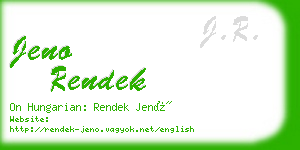 jeno rendek business card